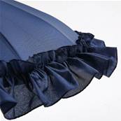 Parapluie Pagode pour Femme - 16 Baleines en Fibre de Verre - Style à Volants - Bleu Foncé