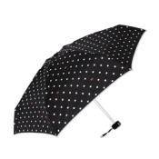 Mini parapluie pour femme - Parapluie léger et compact - Noir à pois blancs - Pochette en sac