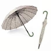 Parapluie Long pour Femme - Système d'ouverture Automatique - 16 Baleines en Fibre de Verre - Grande Protection de 105 cm - Résistant au vent - Vert Clair