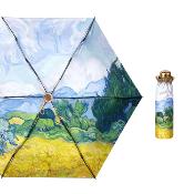 Parapluie pliant - leger - extérieur en or avec toile paysage et sac assorti