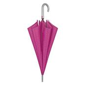 Grand parapluie automatique - Résistant au vent - Poignée incurvée - Motif géométrique - Rose