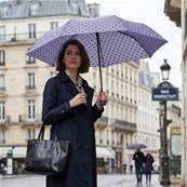 Mini parapluie pliant pour femme - Résistant au vent - À pois - Violet