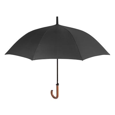 Parapluie golf pour homme - Système d'ouverture automatique - Grande protection de 120 cm - Avec poignée courbée en bois - Noir