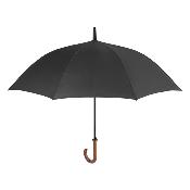 Parapluie golf pour homme - Système d'ouverture automatique - Grande protection de 120 cm - Avec poignée courbée en bois - Noir