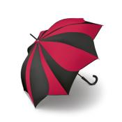 Parapluie droit pour femme PIERRE CARDIN - Ouverture automatique - Toile noire et rouge