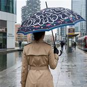 Parapluie long automatique - Poignée incurvée - Bleu foncé