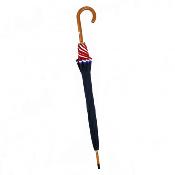 Parapluie Le "Made in France" -  Solide et Résistant au vent - Bleu marine evec un galon tricolore