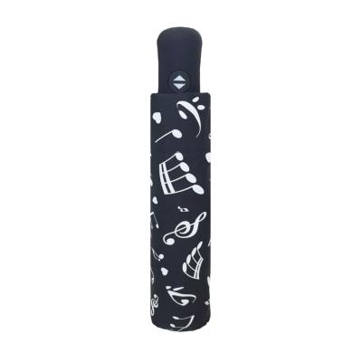 Parapluie compact Ouverture et Fermeture automatique - Bleu foncé avec imprimé notes de musique