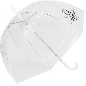 Parapluie cloche transparente de mariage - Ouverture Automatique - Just Married