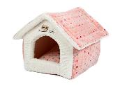 Ferribiella – Maison Moelleuse pour Chiens et Chats – Confort Thermique et Douceur au Repos – Taille Standard – 58 x 48 x 54 cm – Rose