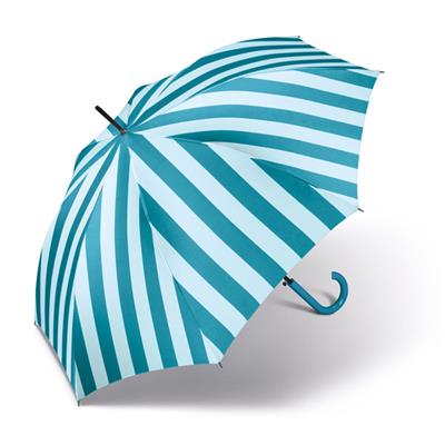 Parapluie PIERRE CARDIN long pour femme - Ouverture automatique - Large 105 cm - Rayures blanches et bleues
