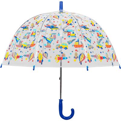 Parapluie transparent cloche pour garçon - Imprimé transport