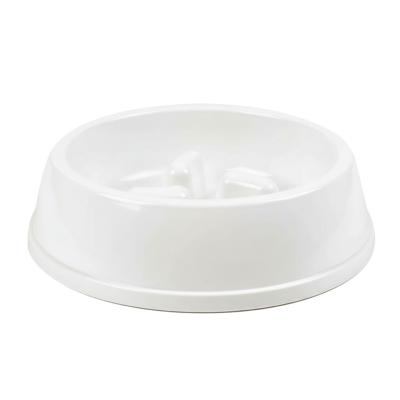 Duvoplus – Gamelle Glossy Slow anti-glouton en mélamine pour chien, idéale pour favoriser une digestion plus saine – 1100ml – Taille M – Ø16,5cm – Noir/Blanc