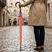 Grand parapluie automatique - Résistant au vent - Avec poignée courbée - Pêche de Géorgie