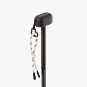 Mini parapluie pliable pour femme – Cinq volets – Protection UVP 50+ – Léger et compact – Avec pochette assortie et breloque en forme de cœur – Noir Vichy