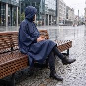 Poncho imperméable pliable pour homme et femme - Multi-usage et imperméable - Bleu
