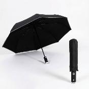 Parapluie pliant automatique avec lampe torche intégrée - Noir