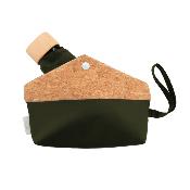 Parapluie de poche pliable - Avec sac assorti en tissu et liège - Ultraléger et compact - Olive foncé