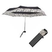 Parapluie pliant femme et homme - Léger et compact - Noir avec motif de bordure