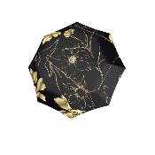 Grand parapluie à poignée courbée - Système d'ouverture automatique - Motif floral doré