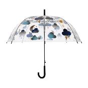 Parapluie transparent cloche - Système d'ouverture automatique - Avec poignée courbée - Résistant aux intempéries