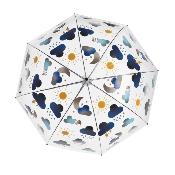 Parapluie transparent cloche - Système d'ouverture automatique - Avec poignée courbée - Résistant aux intempéries