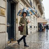 Parapluie Long - Poignée Recyclable - Poignée en bois - Motif Chiens Imperméables