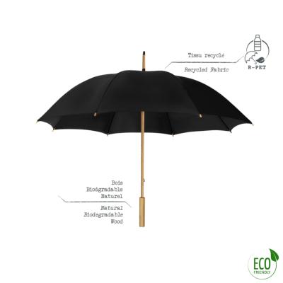 Parapluie écologique manuelle - Fait de plastique recyclé - Large protection de 102 CM de diamètre - Noir