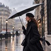 Parapluie tempête - Résistance aux vents jusqu'à 100 km/h - Aérodynamique - Ouverture manuelle - 92 cm - Noir