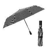 Parapluie pliant pour homme - Parapluie à trois volets - Semi-automatique - Rayures noires
