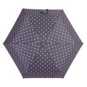 Mini parapluie pour femme - Parapluie léger et compact - Bleu à pois blancs - Pochette en sac