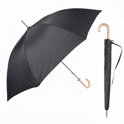 Parapluie Long pour Femme et Homme - 8 Baleines en fer - Grande toile de 103 cm - Livré avec un étui Assorti - Résistant au vent - Noir