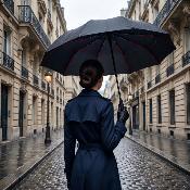 Parapluie Pliant pour Homme et Femme - Ouverture et fermeture automatiques - 10 Baleines en Fibre de Verre - Auvent en pongée revêtu d'UV - Grande toile de 106 cm - Résistant au vent - Noir