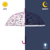 Parapluie transparent cloche pour enfant - Bordure réfléchissante pour une meilleure visibilité la nuit - Parapluie fille - Licorne