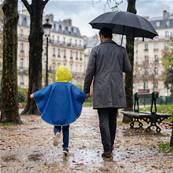 Poncho pour enfants de 3 à 6 ans - Bandes réfléchissantes pour une meilleure visibilité nocturne - Bleu et jaune