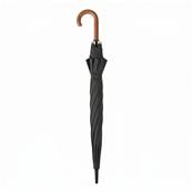 Parapluie golf pour homme - Système d'ouverture automatique - Grande protection de 120 cm - Avec poignée courbée en bois - Noir