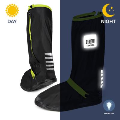 Couvre-chaussures hautes imperméables - Réutilisables - Avec détails réfléchissants pour une grande visibilité - Taille M (40-42) - Citron vert