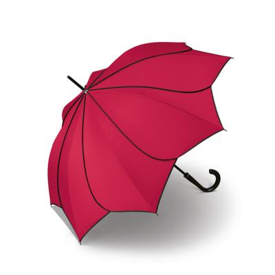 Parapluie droit pour femme PIERRE CARDIN - Ouverture automatique - Rouge avec liseret noir
