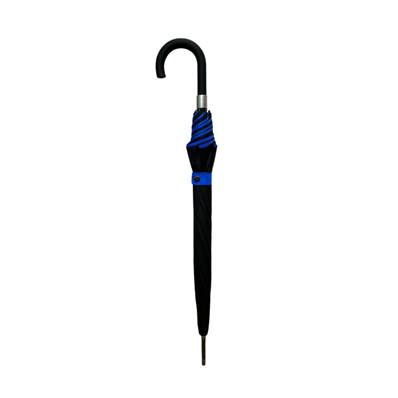 Parapluie de marche à double toile - Ouverture automatique - Résistant au vent - Bleu denim