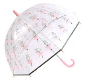 Parapluie enfant transparent -  Parapluie fille -  Poignée rose - Danseuses