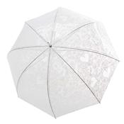 Parapluie long - Cloche avec imprimé design - Poignée courbée - Blanc