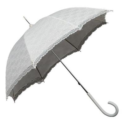 Parapluie droit - blanc cassé avec dentelle