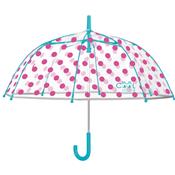 Parapluie cloche enfant avec bordure phosphorescente - Pois roses