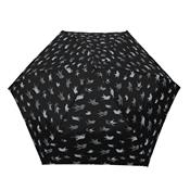 Mini parapluie femme résistant au vent - Ouverture manuelle - Noir et gris - Motif d'oiseau