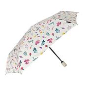 Parapluie pliant - Ouverture et fermetures automatiques - Résistant au vent - Blanc et imprimé fleuri