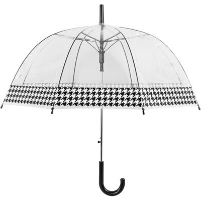 Parapluie transparent cloche pour femme - Pied de poule