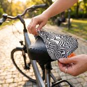 Housse de selle de vélo - Style années 70 noir et blanc