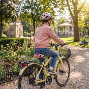 Housse de selle de vélo pour enfants - Cercles géométriques multicolores