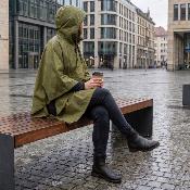 Poncho imperméable pliable pour homme et femme - Multi-usage et imperméable - Kaki