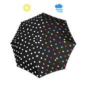 Mini parapluie pliant femme et homme - Ouverture Manuelle - 240 GR - Noir à pois qui change de couleurs